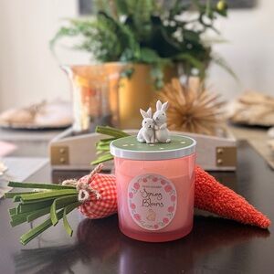 Spring Blooms Candle with couple Bunny Lid 🐰🌸💕12.2 oz